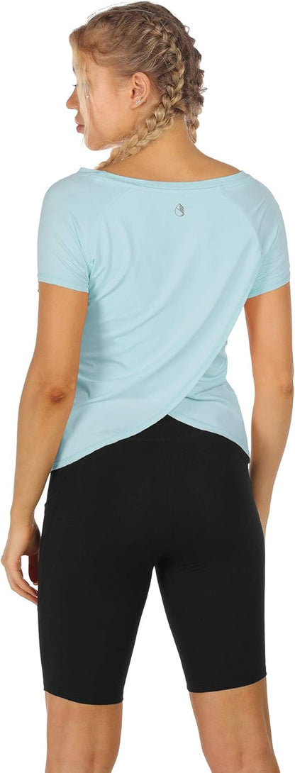 Women'S Workout T-Shirt - Gym Running Yoga Tops Athletic Shirts Raglan Short Sleeves