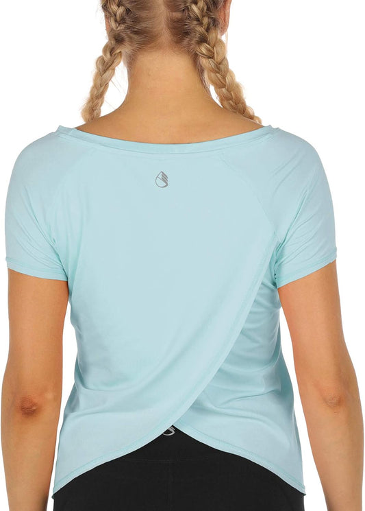 Women'S Workout T-Shirt - Gym Running Yoga Tops Athletic Shirts Raglan Short Sleeves